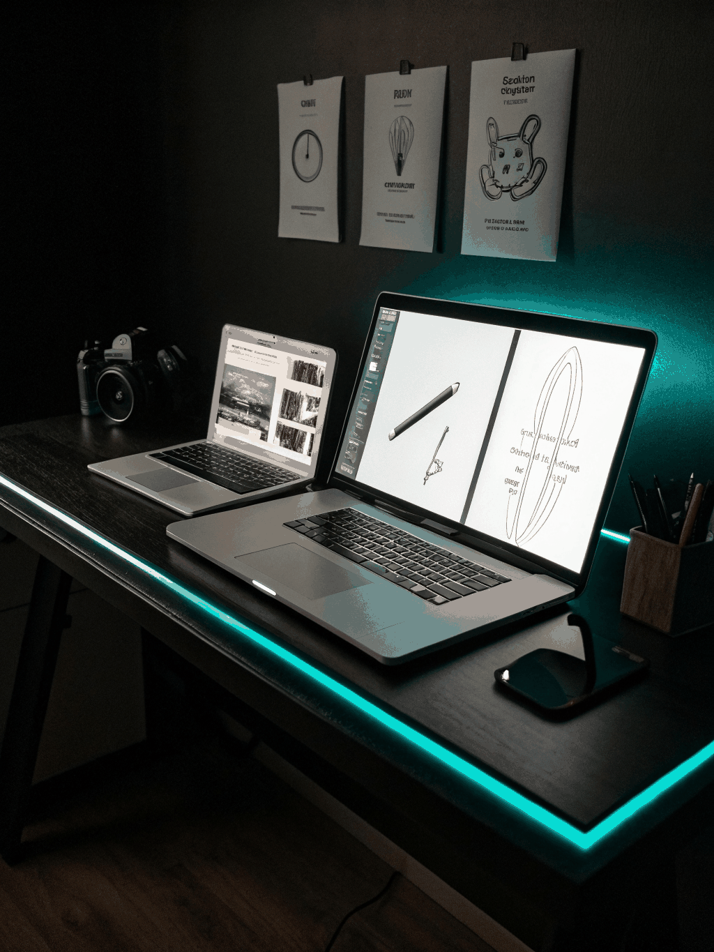 Ruchnii Studios creative workspace showing digital animation tools and cinematic storyboarding